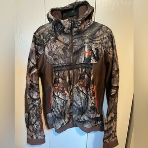 Under Armour Storm Camo Jacket Mens Medium Realtree Deer Hunting Bow Zip Up Coat